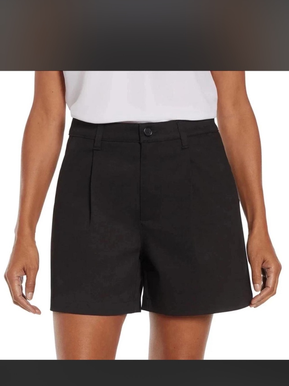 Black High-Waist linen cotton vintage A-Line Shorts